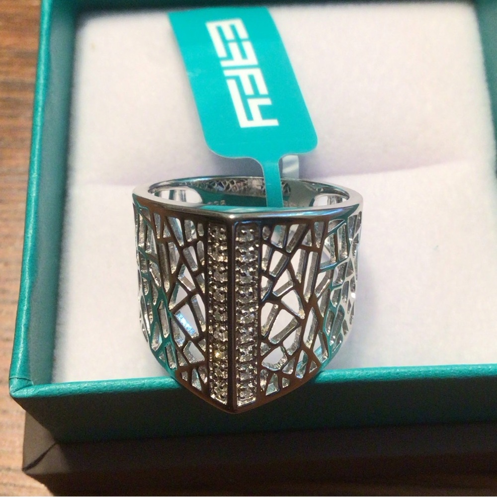 Effy Sterling Silver Ring with White Diamonds